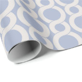 Chic blue marokkanisches Kreismuster Monogramm Geschenkpapier (Rolleneckpunkt)