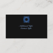 Chic Blue Medallion Business Card 4 Visitenkarte (Rückseite)