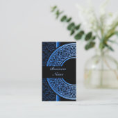 Chic Blue Medallion Business Card 4 Visitenkarte (Stehend Vorderseite)