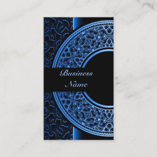 Chic Blue Medallion Business Card 4 Visitenkarte