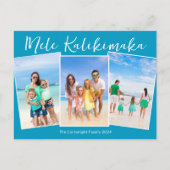 Chic Blue Mele Kalikimaka 3 Foto Weihnachten (Vorderseite)