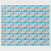 Chic Blue Mele Kalikimaka Beach Foto Weihnachten Geschenkpapier (Flach)