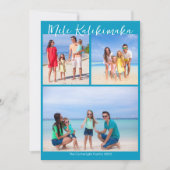 Chic Blue Mele Kalikimaka Foto Collage Weihnachten (Vorderseite)
