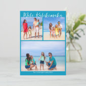 Chic Blue Mele Kalikimaka Foto Collage Weihnachten (Stehend Vorderseite)