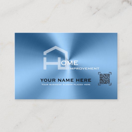 Chic Blue Metallic moderne Visitenkarte (Vorderseite)