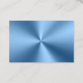 Chic Blue Metallic moderne Visitenkarte (Rückseite)