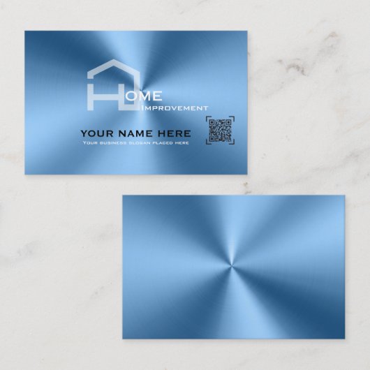 Chic Blue Metallic moderne Visitenkarte (Vorne/Hinten)