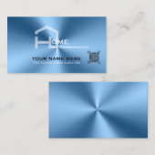 Chic Blue Metallic moderne Visitenkarte (Vorne/Hinten)