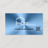 Chic Blue Metallic moderne Visitenkarte (Vorderseite)