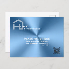 Chic Blue Metallic Modernes Business Postkarte
