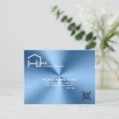 Chic Blue Metallic Modernes Business Postkarte (Stehend Vorderseite)