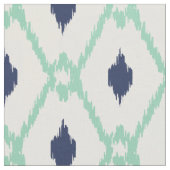 Chic Blue Minze Tribal Diamant Muster Stoff (Nahaufnahme)