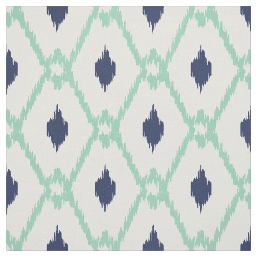 Chic Blue Minze Tribal Diamant Muster Stoff (Muster)