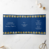Chic Blue mit Gold Quinceanera Party Einladung (Innenseite)