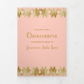 Chic Blue mit Gold Quinceanera Party Einladung (Cover)