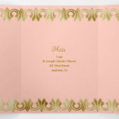 Chic Blue mit Gold Quinceanera Party Einladung (Innenseite Mitte)