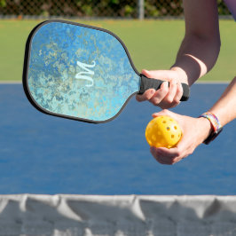 Chic Blue Mit Monogramm Pickleball Paddle