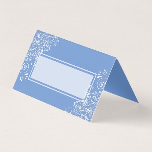 Chic Blue mit White Schnörkels Wedding (Vorderseite)