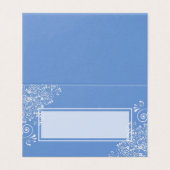 Chic Blue mit White Schnörkels Wedding (Außenseite Aufgefaltet)