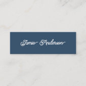 Chic Blue Modern Script Social Media Influencer Mini Visitenkarte (Vorderseite)