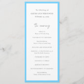 Chic Blue Modern Wedding Programm (Vorderseite)
