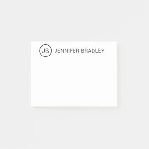 Chic Blue Monogram Custom Personalisiert Name Post-it Klebezettel
