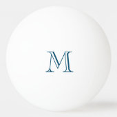Chic Blue Monogram Tischtennisball (Rückseite)