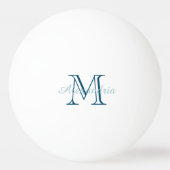 Chic Blue Monogram Tischtennisball (Vorderseite)