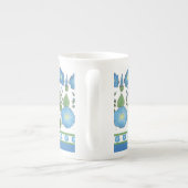 Chic Blue Morning Glory Border Bone China Tasse (Rückseite)