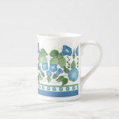 Chic Blue Morning Glory Border Bone China Tasse (Rechts)