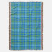 Chic Blue Morning Glory Kariert Throw Blanket Decke (Vorderseite Vertikal)