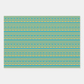 Chic Blue 'n Yellow Wrapping Paper Flat Sheet Set Geschenkpapier Set (Vorderseite 3)