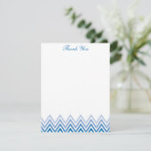 Chic Blue Ombre Chevrons Mitteilungskarten (Stehend Vorderseite)