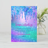 Chic blue ombre Glitzer Tropfen Weihnachten Neues (Stehend Vorderseite)