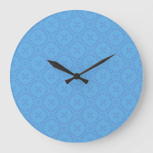 Chic Blue on Blue Welsh Imitats TapestPattern Große Wanduhr