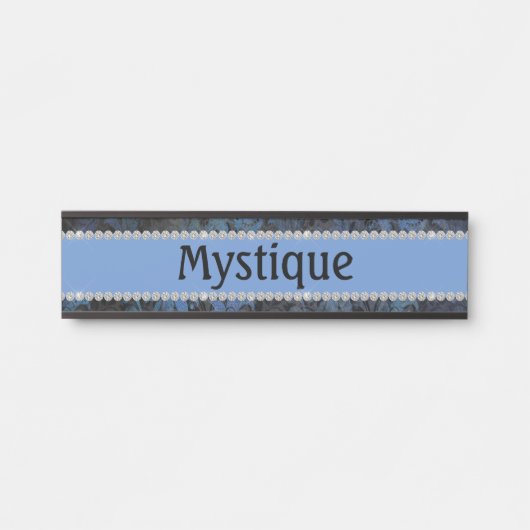 Chic Blue Paisley Diamond Custom Horst Stall Türschild (Vorderseite )