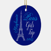 Chic Blue Paris Eiffel Tower Girls Tour Keramik Ornament (Rechts)