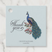 Chic Blue Peacock Vielen Dank Geschenkanhänger (Vorderseite)