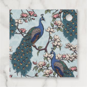 Chic Blue Peacock Vielen Dank Geschenkanhänger (Rückseite)