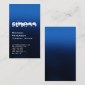 Chic Blue Personal Trainer Fitness Business Card Visitenkarte (Vorne/Hinten)