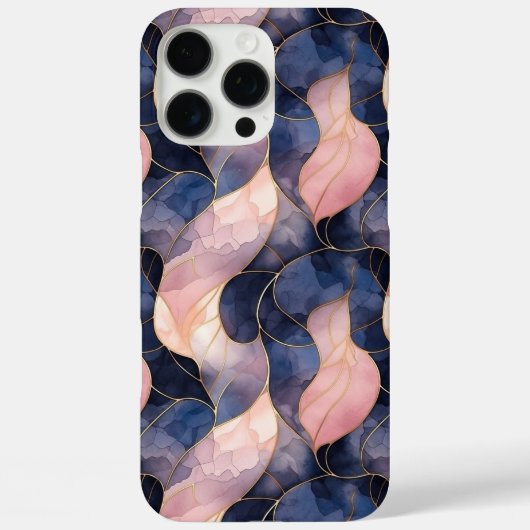 Chic Blue Pink Abstrakt Case-Mate iPhone Hülle (Rückseite)