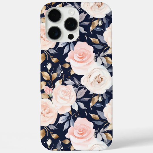 Chic Blue Pink Abstrakt Floral Case-Mate iPhone Hülle (Rückseite)