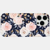 Chic Blue Pink Abstrakt Floral Case-Mate iPhone Hülle (Rückseite (Horizontal))