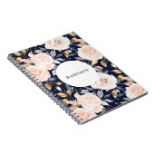 Chic Blue Pink Abstrakt Floral Notizblock (Rechte Seite)