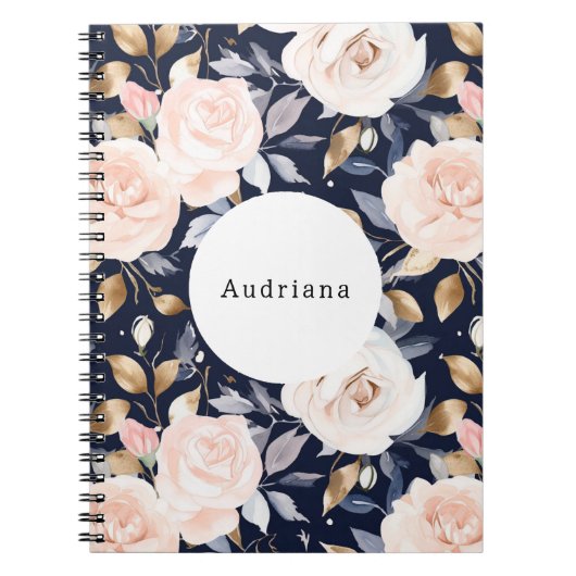 Chic Blue Pink Abstrakt Floral Notizblock (Vorderseite)