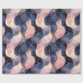 Chic Blue Pink Abstrakt Geburtstag Geschenkpapier (Flach)