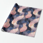 Chic Blue Pink Abstrakt Geburtstag Geschenkpapier (Ungerollt)
