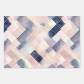 Chic Blue Pink Abstrakt Geschenkpapier Set (Vorderseite 3)
