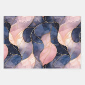Chic Blue Pink Abstrakt Geschenkpapier Set (Vorderseite)