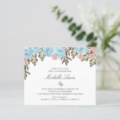 Chic Blue Pink Blumenzwiebeln Brautparty (Stehend Vorderseite)